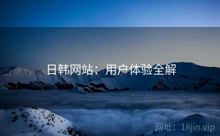 日韩网站：用户体验全解